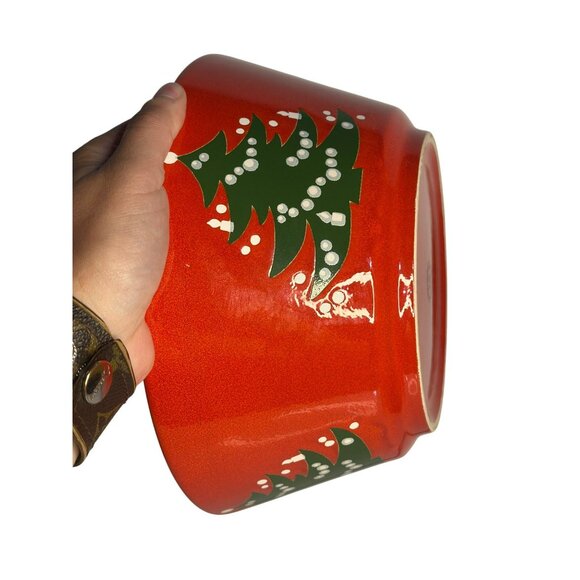 VTG Waechtersbach Christmas Tree Serving Bowl | 9" Red Vegetable Dish Germany - Picture 6 of 8
